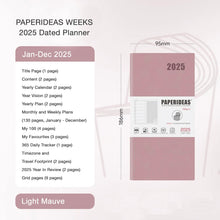 Load image into Gallery viewer, 2025 Paperideas Weeks Light Mauve | Monthly and Weekly Dated Notebook Soft Cover Hobonichi weeks hobo weeks Techo