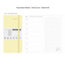 Load image into Gallery viewer, Paperideas Weeks Weekly and Monthly Planner HARD Cover Notebook Hobonichi cousin weeks hobo techo Buttermilk yellow