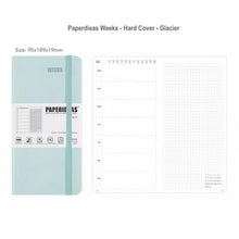 Load image into Gallery viewer, Paperideas Weeks Weekly and Monthly Planner HARD Cover Notebook Hobonichi weeks hobo techo glacier light blue