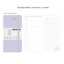 Load image into Gallery viewer, Paperideas Weeks Weekly and Monthly Planner HARD Cover Notebook Hobonichi weeks hobo techo lavender light purple
