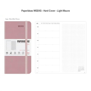 Paperideas Weeks Weekly and Monthly Planner HARD Cover Notebook Hobonichi weeks hobo techo light mauve