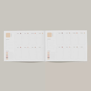 PaperNice Weekly Desk Pad Undated B5 aesthetic planner weekly plan weekly view deskpad notepad desk notepad 25 sheets beige 