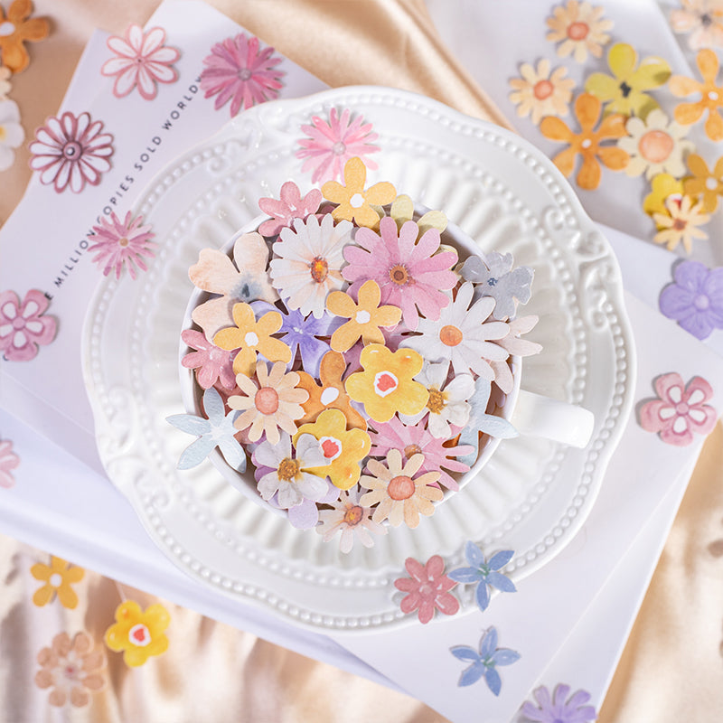 Pastel Flower Sticker Pack | 90 pcs decorative stickers bullet journal planner sticker creative journal junk journal scrapbooking