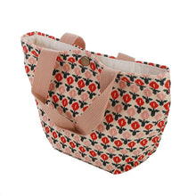 Load image into Gallery viewer, Floral Corduroy Tote Bag Small | Journal Travel Organiser lunch bag picnic beach bag journal stationery organiser study bag handbag