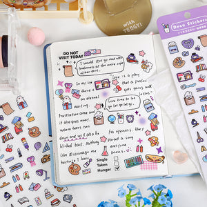 The Little Things PET Sticker Pack 4 Sheets hobonichi planner sticker icon stickers 