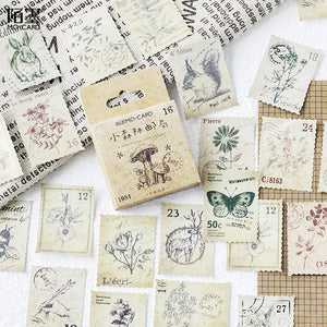 Vintage stamp sticker 46pcs bullet journal scrapbook stickers creative journaling