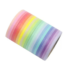 Load image into Gallery viewer, Rainbow Washi Tape 3mm 20 Rolls bullet journal planner decoration