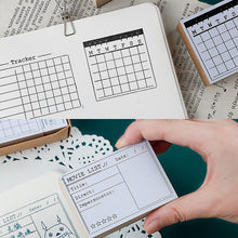 Load image into Gallery viewer, Journaling Stamp Pack 5pcs Buller journal planner habit tracker calendar stamp