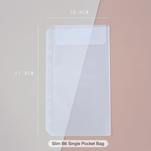 sticker-collecting-album zip lock bag-a6-slim-b6-single-pocket-bag-journal material organiser