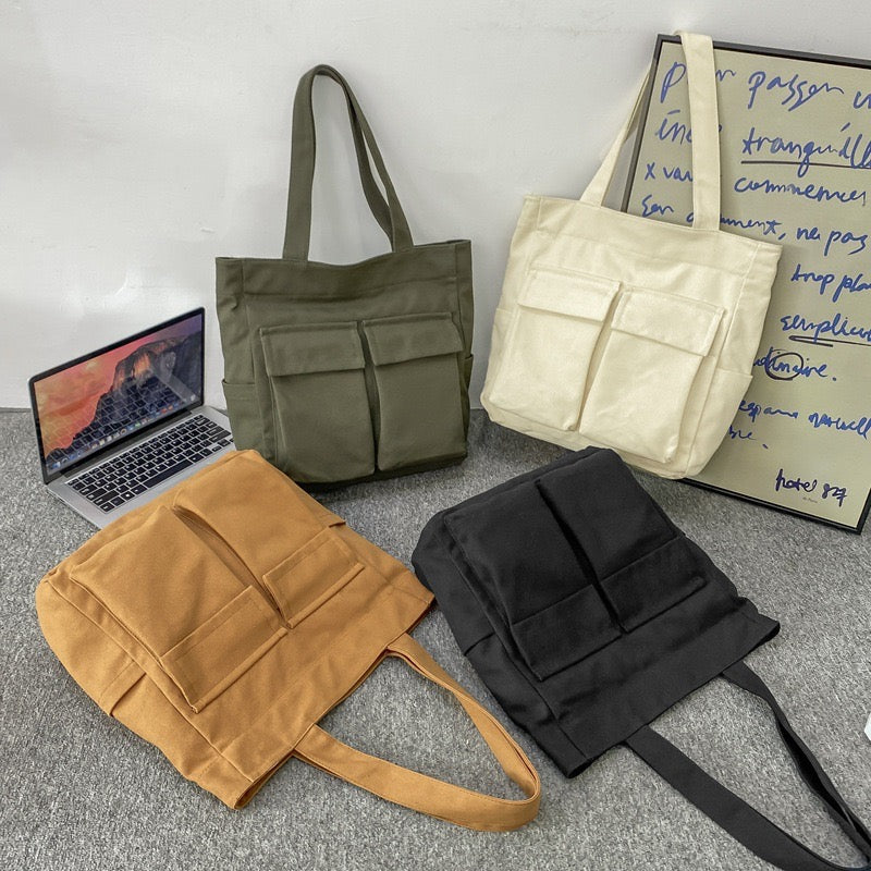 Large canvas tote bags with online pockets