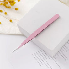 Load image into Gallery viewer, scrapbook tweezer straight point curved point bullet journal accesories pink
