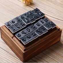 Load image into Gallery viewer, Vintage wooden stamps 28pcs alphabet lowercase rubber head stamps bullet journal scrapbook journaling stamps 