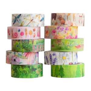 Washi Tape spring green 10 pack Bullet Journal Decoration Scrapbooking creative journaling