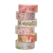 Load image into Gallery viewer, Washi Tape magical garden 6 pack Bullet Journal Decoration Scrapbooking creative journaling