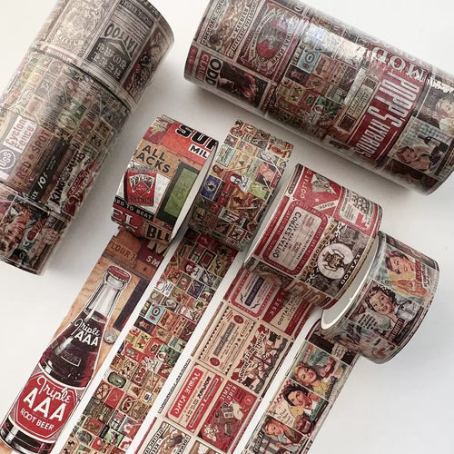 Washi Tape Vintage Posters Bullet Journal Decoration Scrapbooking junk journal