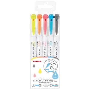 zebra mildliner brush pens blue pack bullet journal highlighter