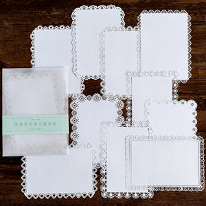 white lace paper patterned craft material junk journaling 10 sheets rectangular