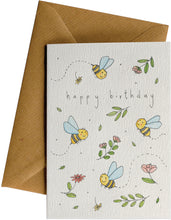 Load image into Gallery viewer, Happy Birthday Card Bees A6 Designed in NZ
