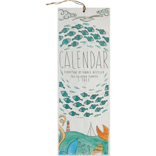 Wall Planner Perpetual Calendar Seaside hedgehog journals recycled paper