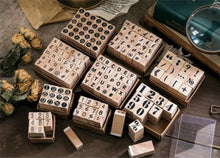Load image into Gallery viewer, Wooden Stamps | Small Letters and Symbols 30 Pcs