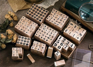 Wooden Stamps | Small Letters and Symbols 30 Pcs