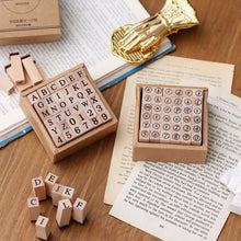 Load image into Gallery viewer, Wooden Stamps | Capital Letters and Numbers 36 Pcs