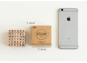 Wooden Stamps | Capital Letters and Numbers 36 Pcs