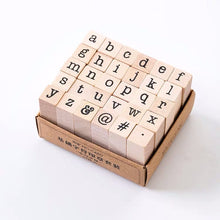 Load image into Gallery viewer, Wooden Stamps | Small Letters and Symbols 30 Pcs