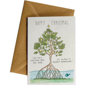 Happy Christmas Card Mangrove Christmas Tree A6 Designed in NZ