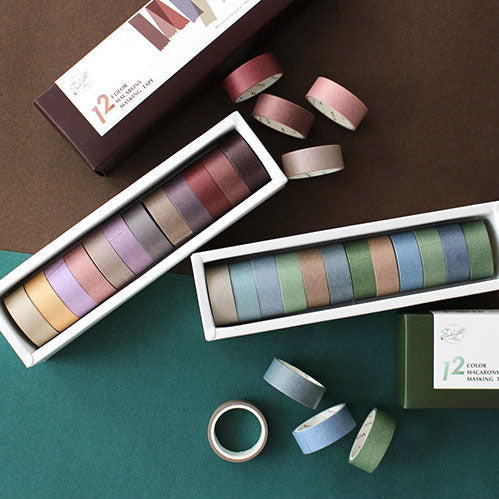 Washi Tape Muted Colours Set of 12 bullet journal scrapbook planner gift wrapping