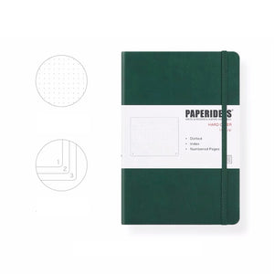PAPERIDEAS Bullet Journal A5 Dotted Notebook Numbered Pages Pine Green