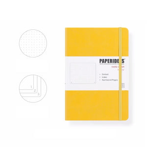 PAPERIDEAS Bullet Journal A5 Dotted Notebook Numbered Pages Yellow