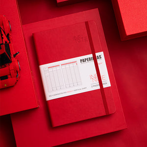Paperideas 18 Month Timeline Weekly Planner A5 Hard Cover Notebook hobonichi red