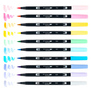 Tombow ABT Dual Brush Pen 10 Color Set Pastel new bullet journal pens markers