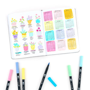 Tombow ABT Dual Brush Pen 10 Color Set Pastel new bullet journal pens markers