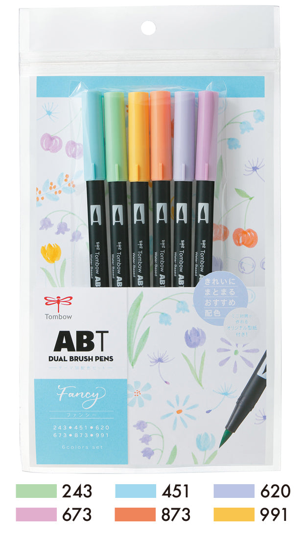 tombow dual brush pens 6 set fancy bullet journal lettering calligraphy drawing crafting