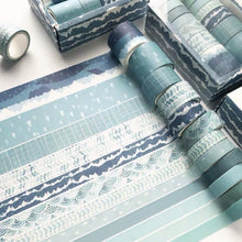 Load image into Gallery viewer, bullet journal starter kit study kit beginner combo washi tape set of 12 blue