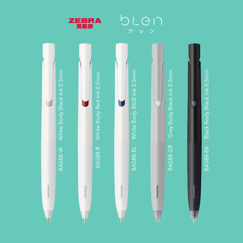 Zebra Blen Ballpoint Pen 0.5mm everyday writing black red blue