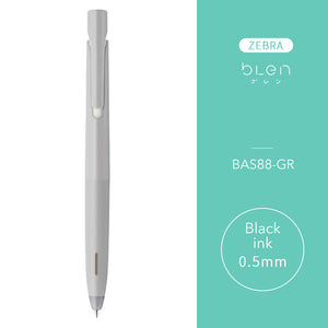 Zebra Blen Ballpoint Pen 0.5mm everyday writing grey body black ink