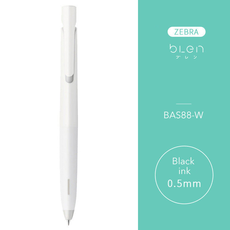 Zebra Blen Ballpoint Pen 0.5mm White Body Black Ink everyday writing
