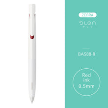 Load image into Gallery viewer, Zebra Blen Ballpoint Pen 0.5mm everyday writing white body red ink