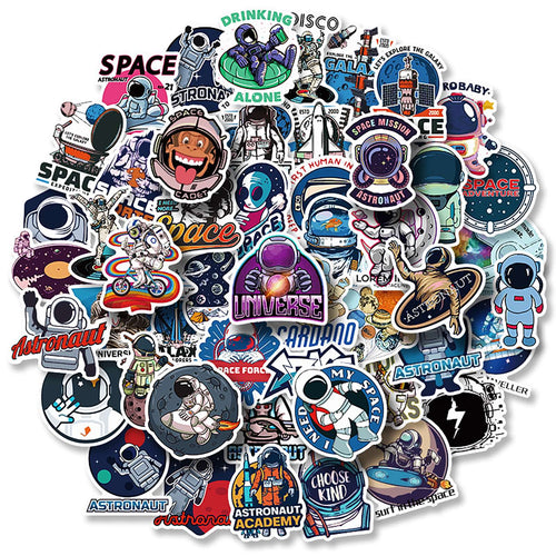 Astronaut Stickers 50 Pcs Funky Sticker bullet journal scrapbooking hobonichi space galaxy universe 