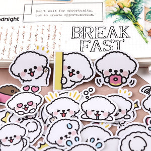 Bichon Dog Stickers 40 Pcs bullet journal sticker scrapbook sticker hobonichi planner sticker