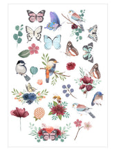 Load image into Gallery viewer, Bird Butterfly Flower Stickers 25 Pcs Bullet Journal Scrapbooking Decoration