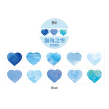 Load image into Gallery viewer, blue heart sticker 100pcs bullet journal scrapbooking