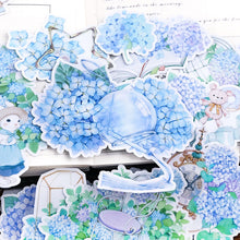 Load image into Gallery viewer, Blue Hydrangea Flower Stickers bujo sticker scrapbook sticker planner sticker hobonichi 