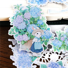 Load image into Gallery viewer, Blue Hydrangea Flower Stickers bujo sticker scrapbook sticker planner sticker hobonichi 