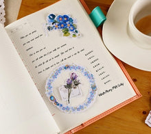 Load image into Gallery viewer, Blue rose and flowers Plant Stickers 20Pcs bullet journal scrapbooking decoration