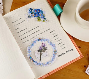 Blue rose and flowers Plant Stickers 20Pcs bullet journal scrapbooking decoration