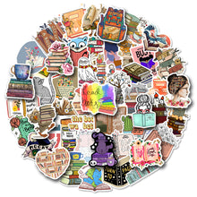 Load image into Gallery viewer, book sticker bullet journal scrapbook sticker hobonichi happy planner sticker laptop iPad sticker luggage suitcase stickers 50 pcs bujo supply